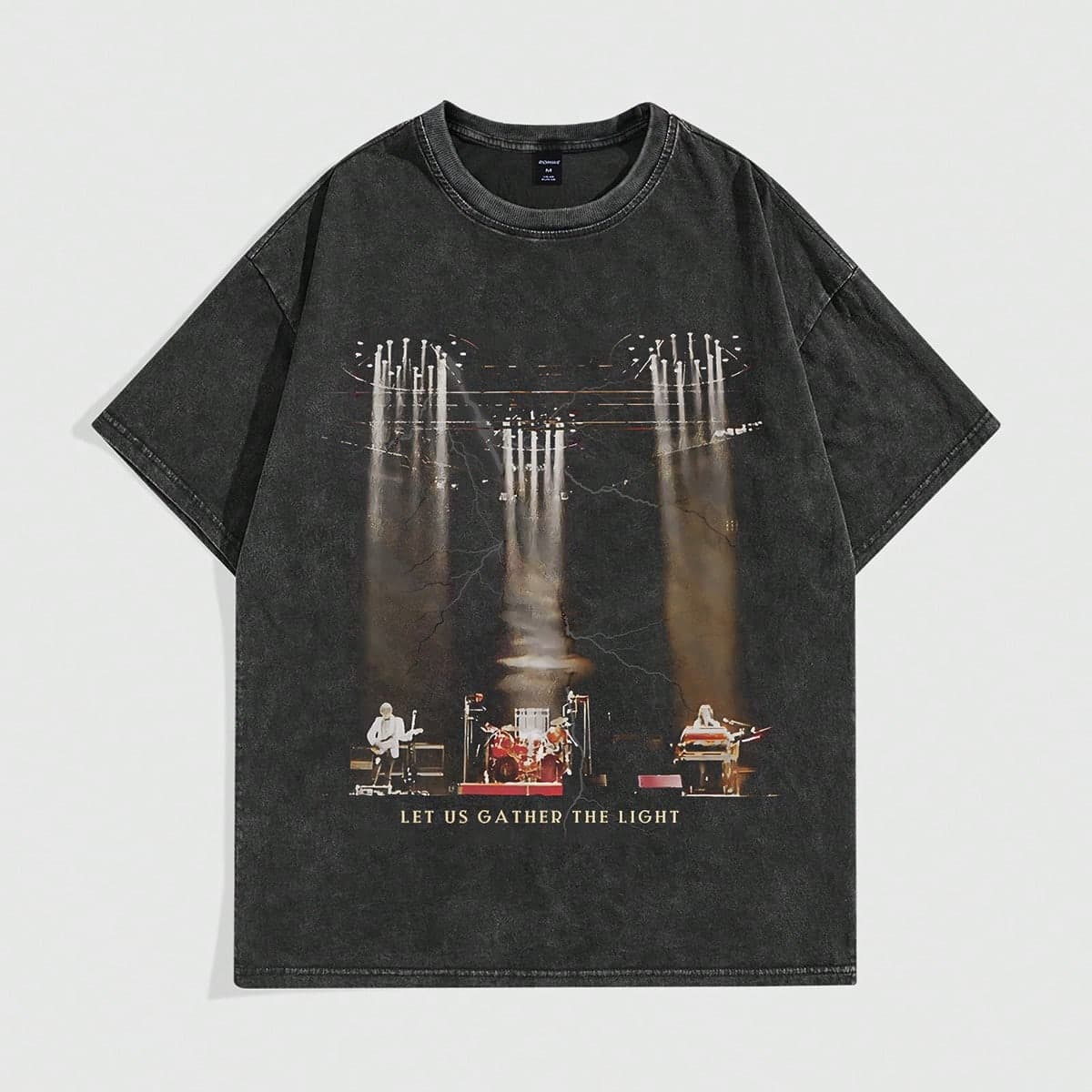 T-shirt vintage pour hommes avec col rond dÃ©lavÃ© avec effet de lavage de neige, idÃ©al pour les vÃªtements quotidiens dÃ©contractÃ©s au printemps